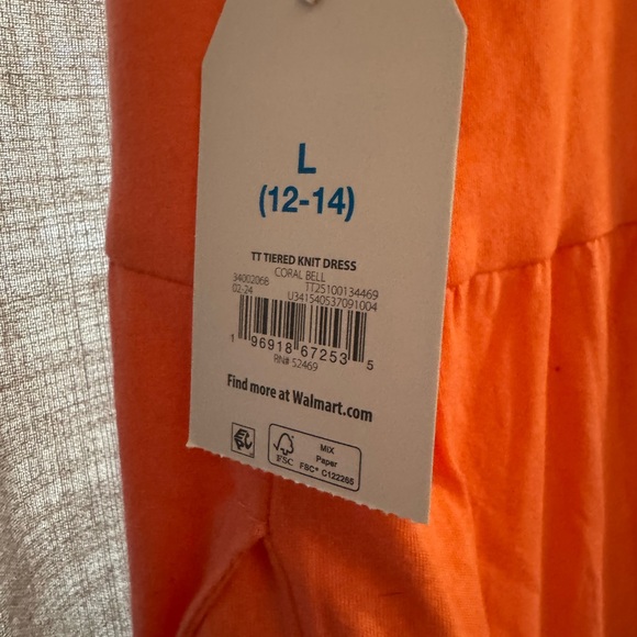 Time and Tru Vibrant Orange Midi Dress - Picture 4 of 4